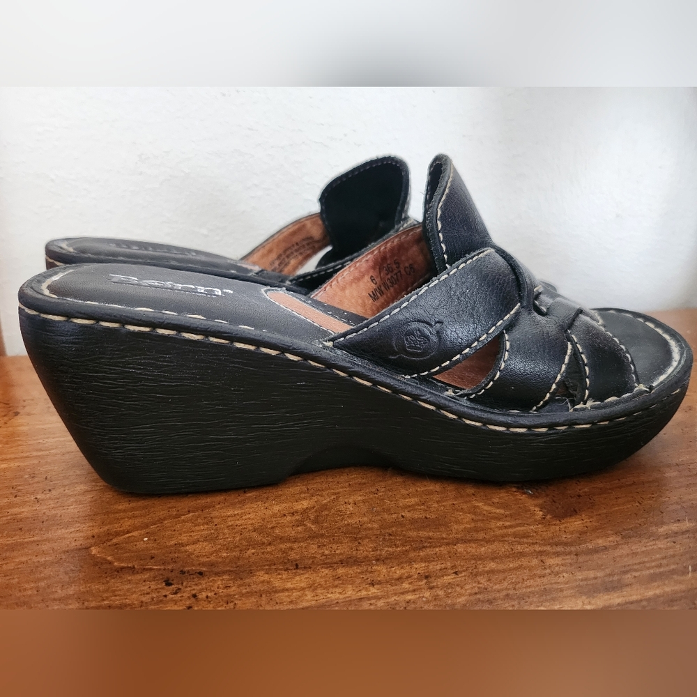 Born Comfortable Black Wedge Size 6 (36.5) - Picture 2 of 10